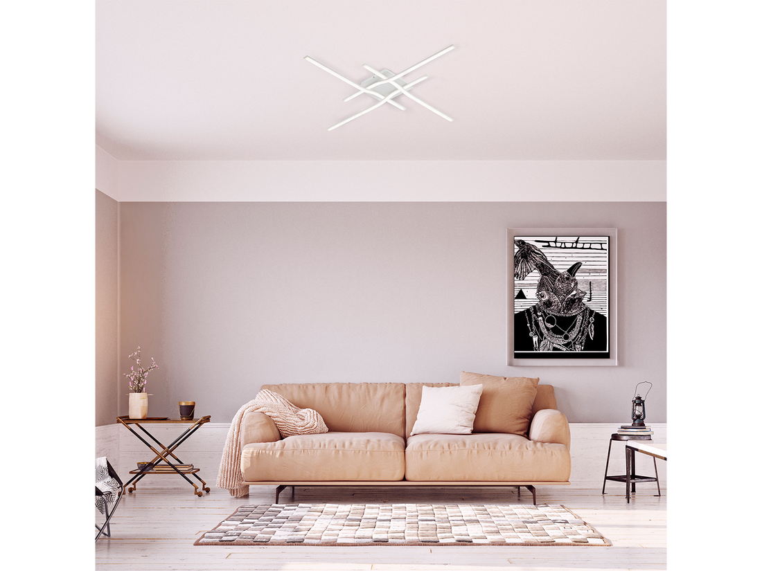 Stropní LED svítidlo Mesh, matná bílá, 40W, 4000K, 68,5cm