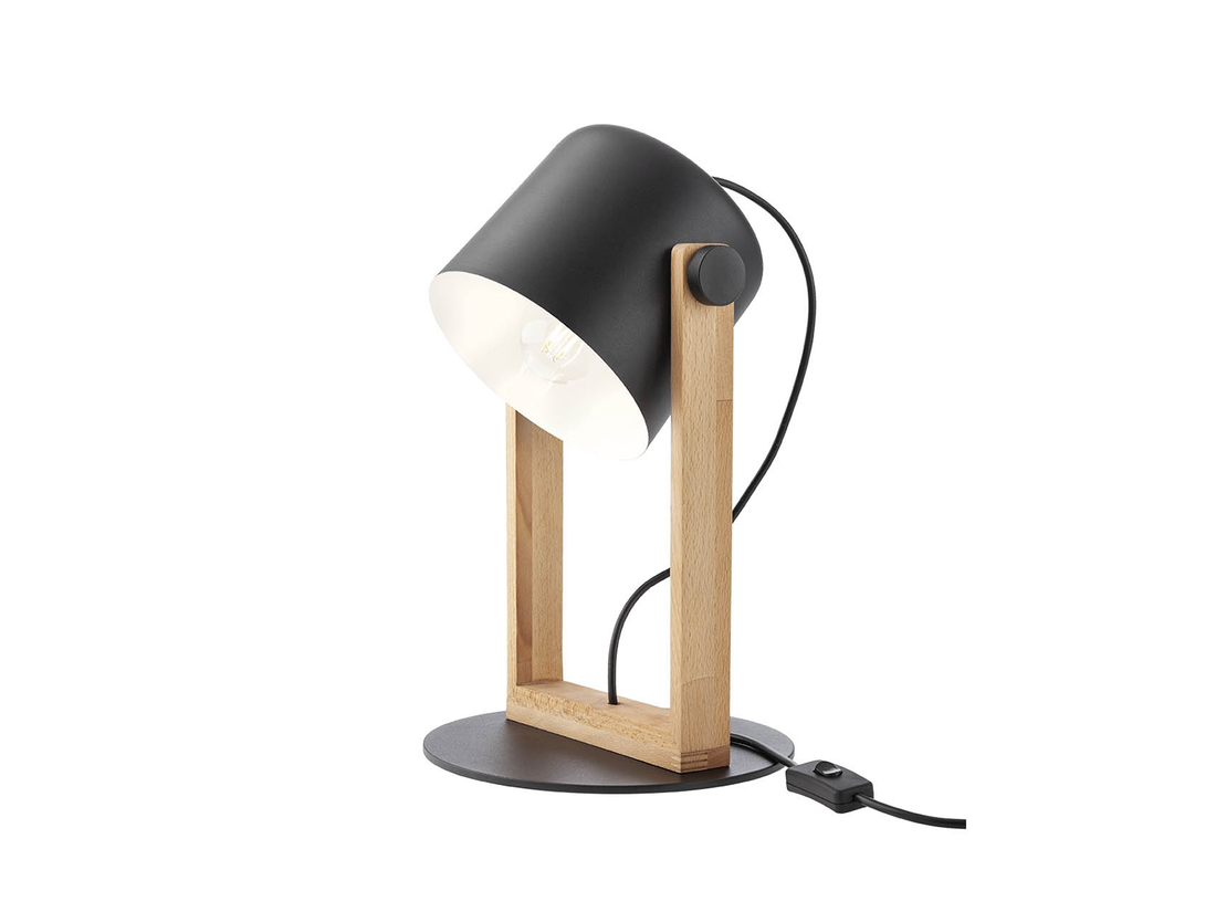 Stolní lampa Pooh, černé, dřevo, 1xE27, 39cm