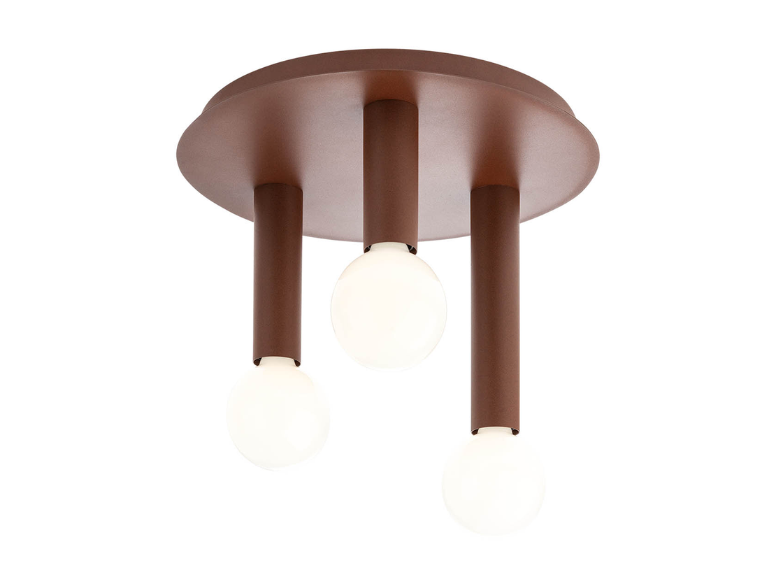 Stropní svítidlo Taj, corten, 3xE27, ø36,5cm