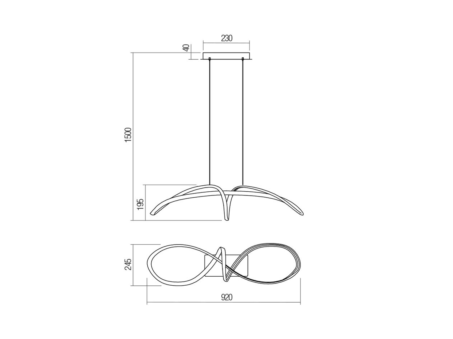 Závěsné LED svítidlo Lamon, pískově bílá, 57W, 4000K, 92cm
