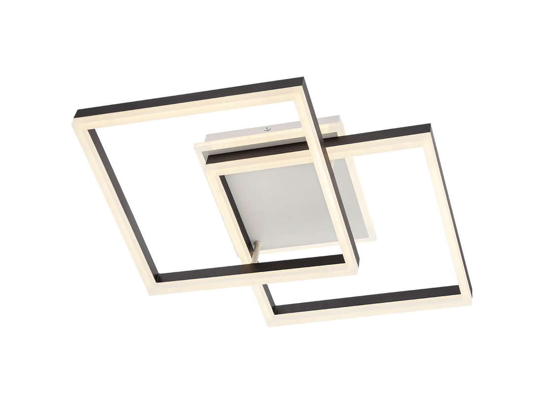 Stropní LED svítidlo Prisma, matně bílé, černé, 72W, 3000K, 64,5cm
