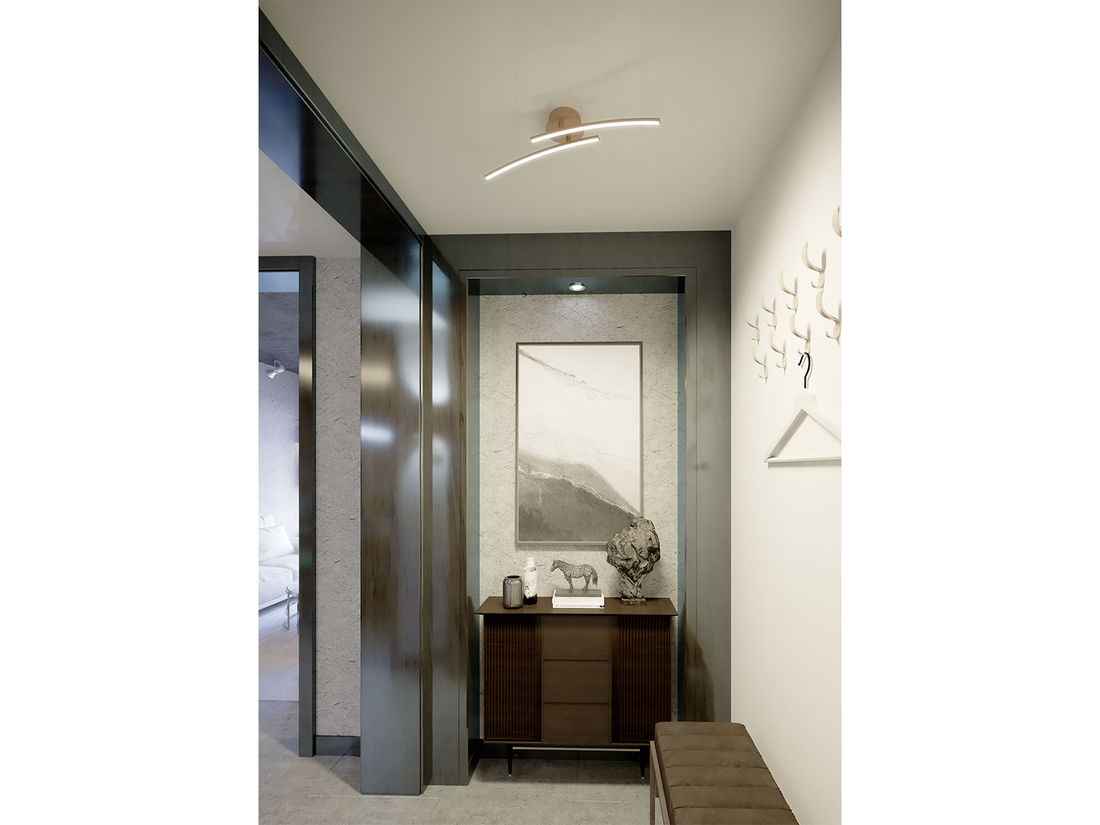 Stropní LED svítidlo Yuno, matný bronz, 14W, 4000K, 61cm