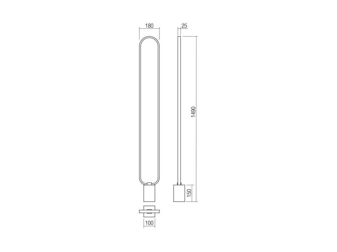 Stojací LED lampa Ado, pískově černá, 24W, 3000K, 149cm