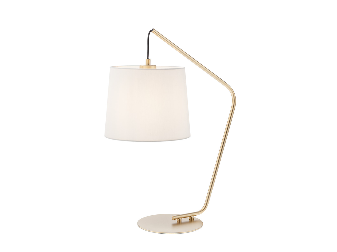 Stolní lampa Kermit, zlaté, béžová 1xE27, 55cm
