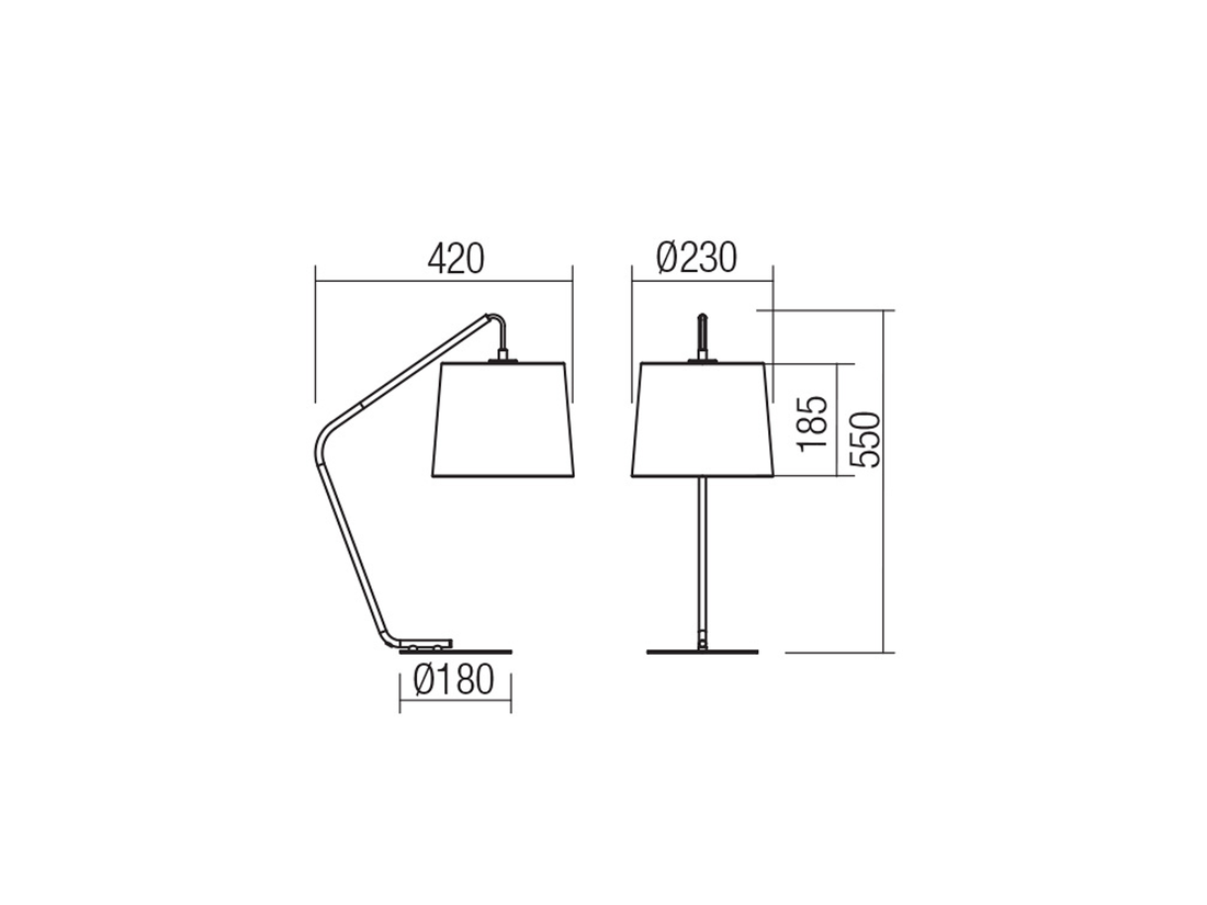 Stolní lampa Kermit, černá, šedá, 1xE27, 55cm