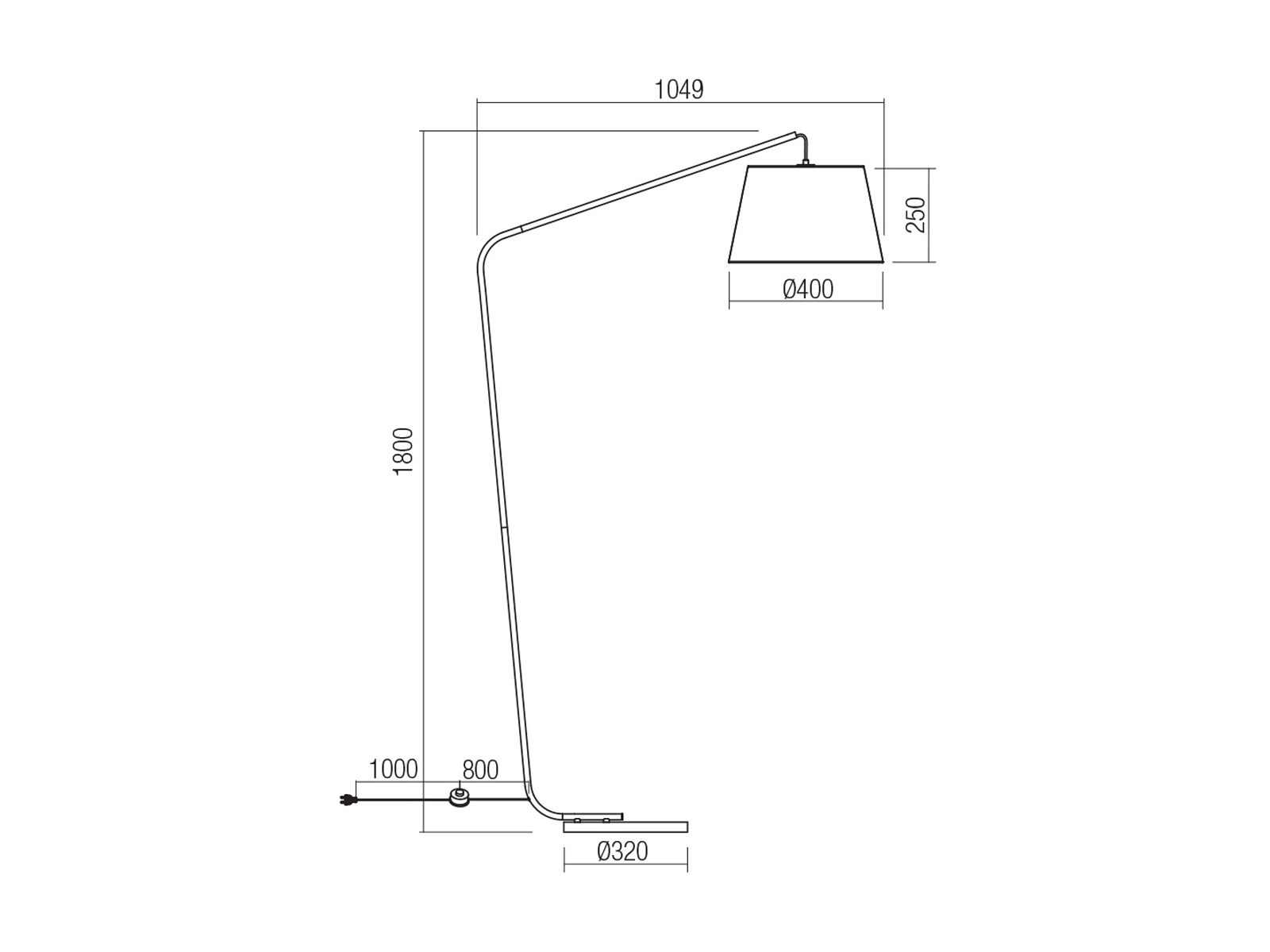 Stojací lampa Kermit, černá, šedá, 1xE27, 180cm