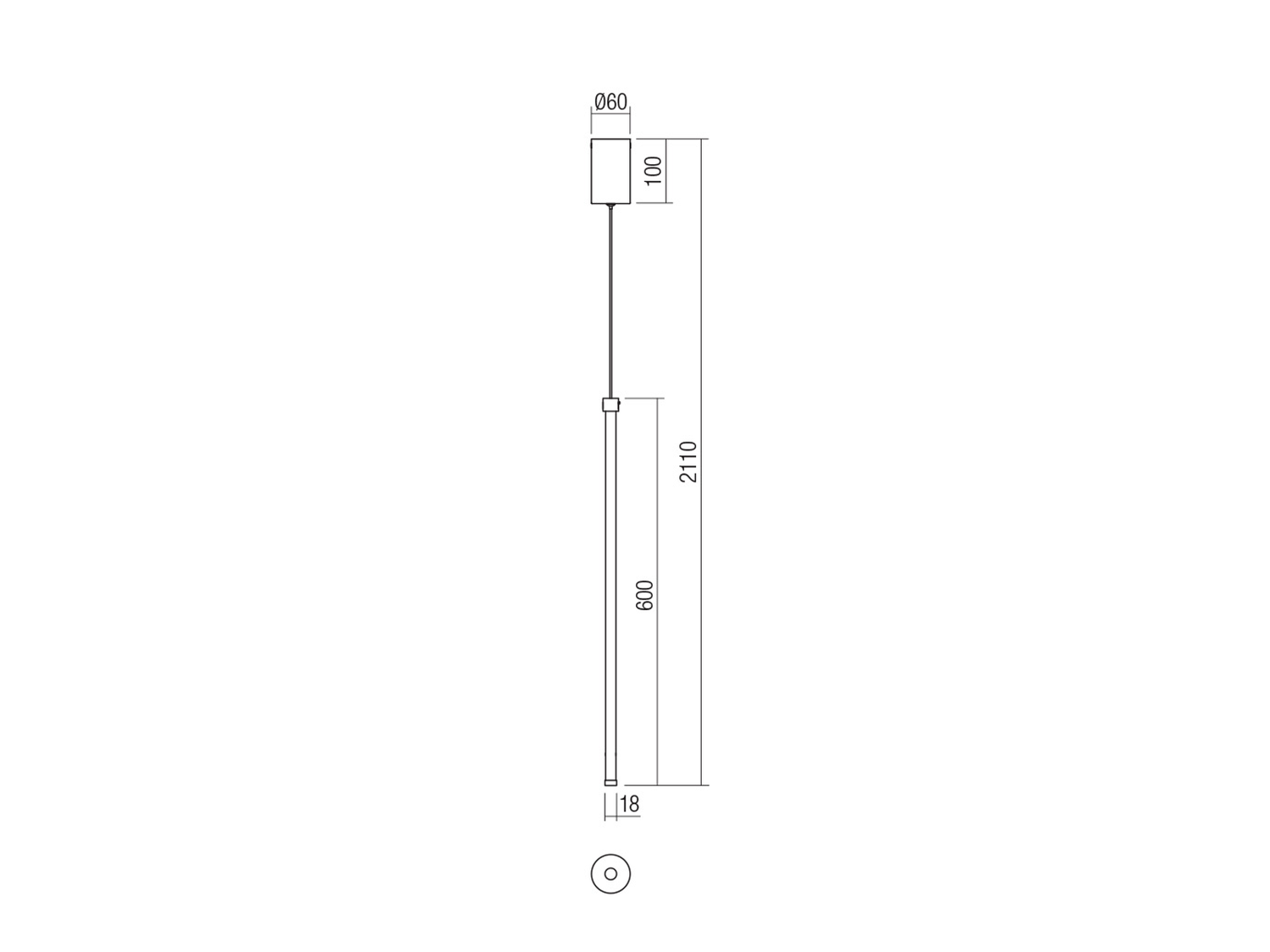 Závěsné LED svítidlo Taboo, pískově bílé, 9W, 3000K, 60cm