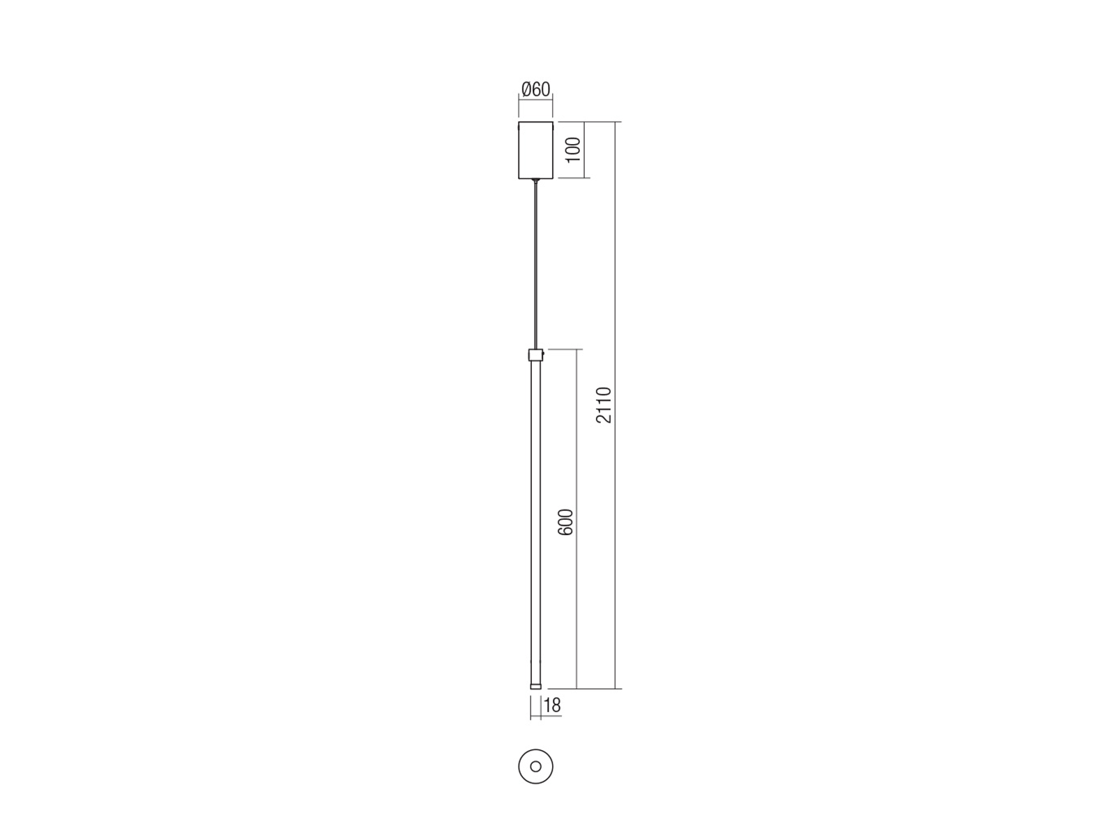 Závěsné LED svítidlo Taboo, pískově bílé, 9W, 3000K, 60cm