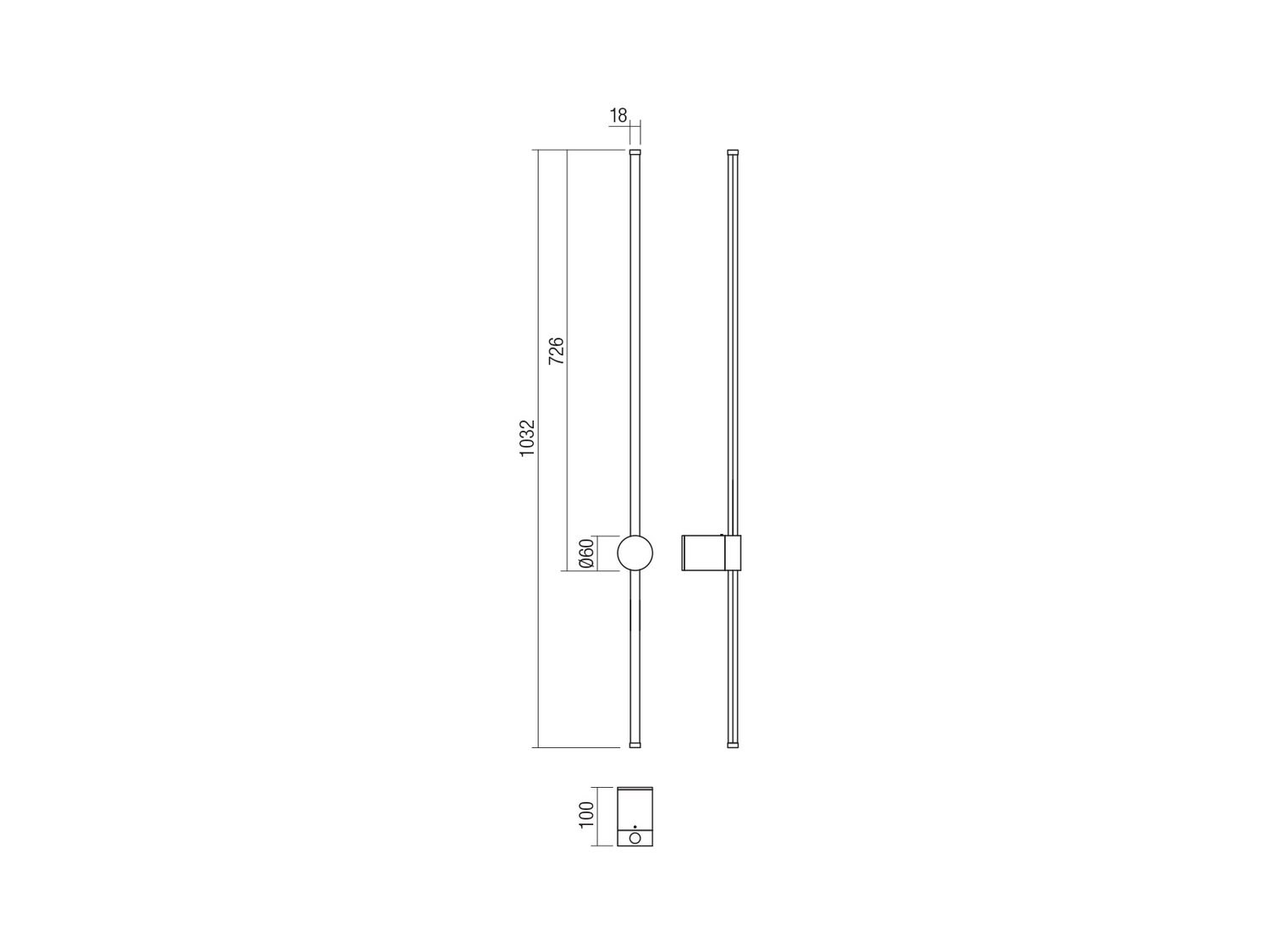 Nástěnné LED svítidlo Taboo, matně bílá, 11W, 3000K, 103,2cm