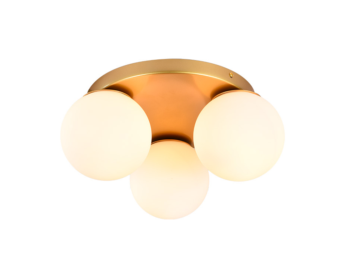 Závěsné svítidlo Bowling, matně zlaté, 3xE27, ø40cm