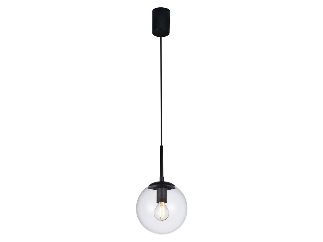 Závěsné svítidlo Global, pískově černé, 1xE14, ø15cm