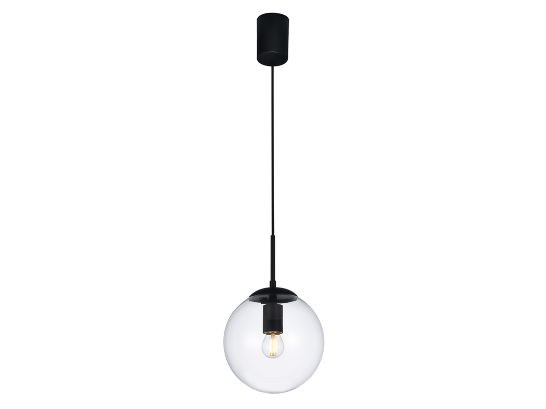 Závěsné svítidlo Global, pískově černé, 1xE27, ø20cm