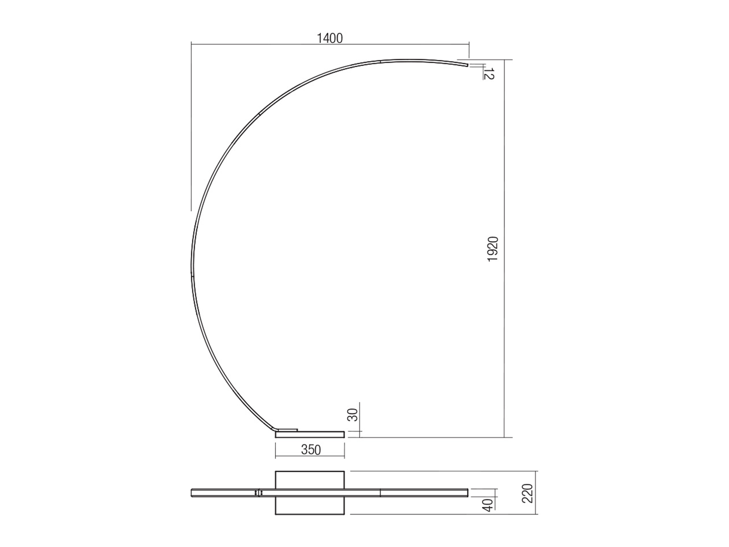 Stojací LED lampa Carver, pískově bílá, 16W, 3000K, 192cm