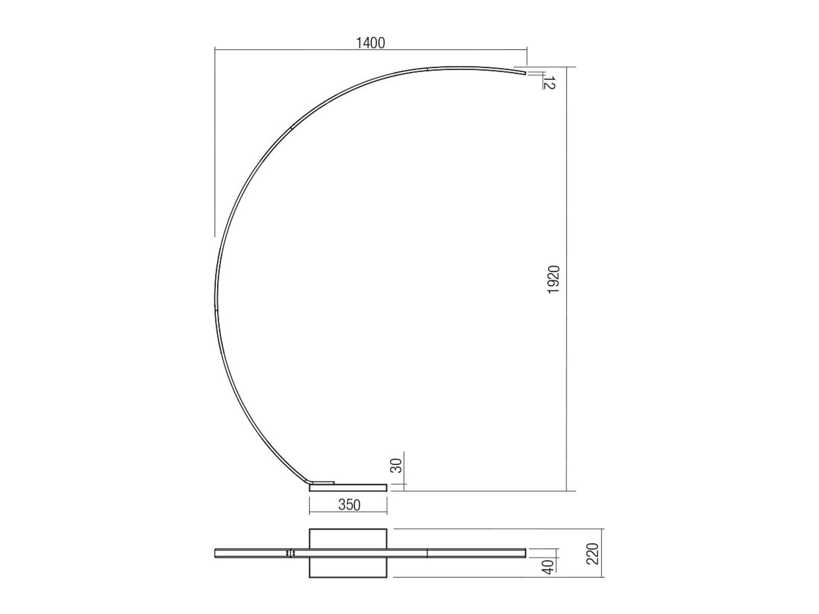 Stojací LED lampa Carver, pískově bílá, 16W, 3000K, 192cm