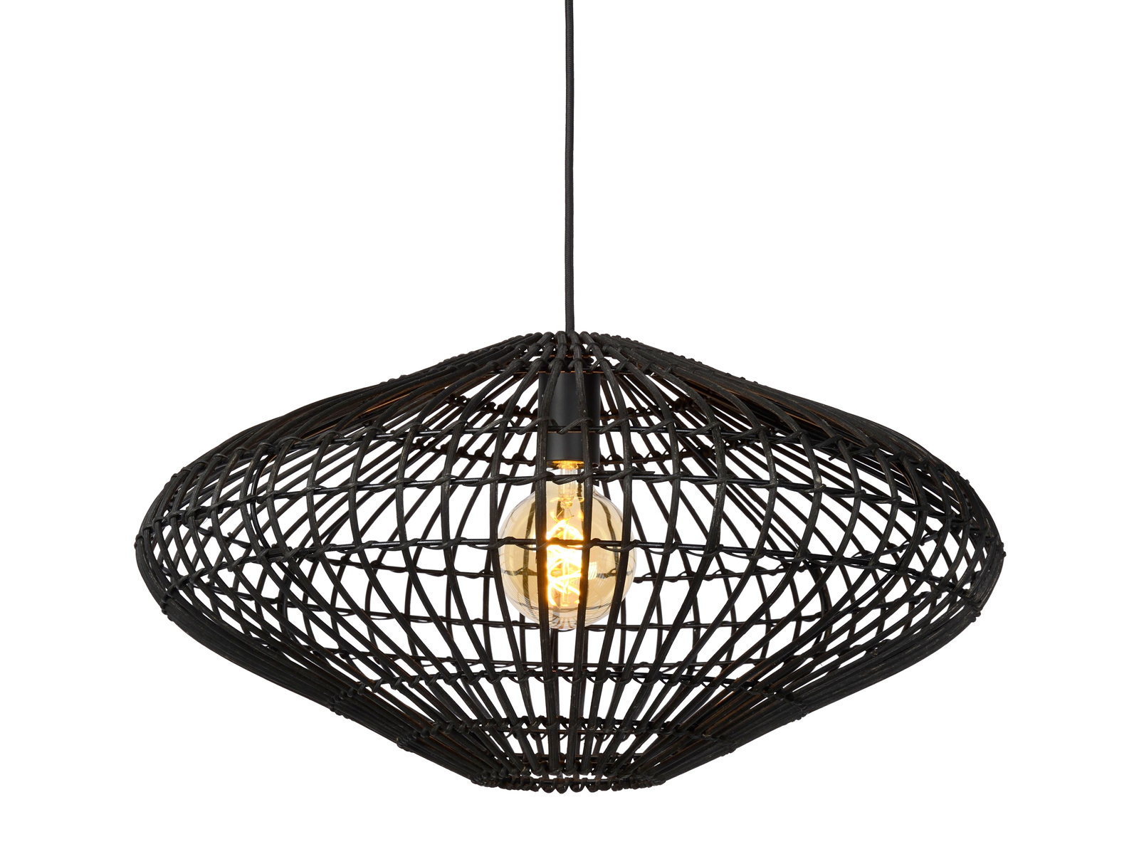 Závěsné svítidlo Magali, černé, E27, ø56cm