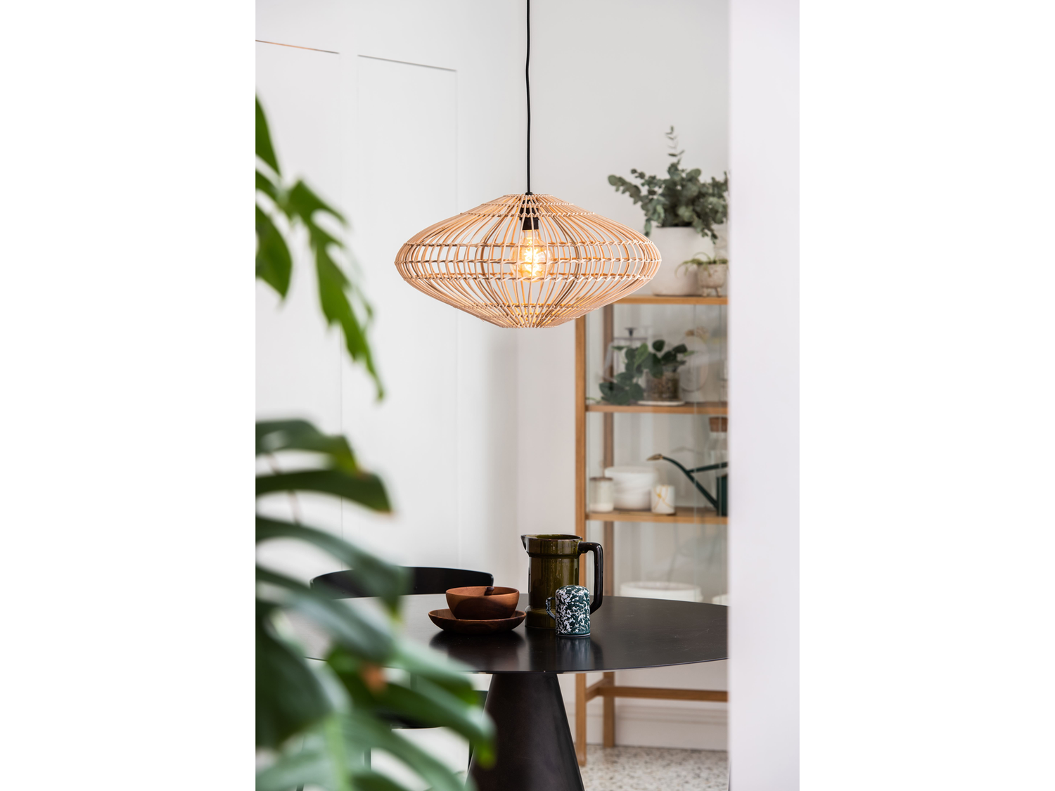 Závěsné svítidlo Magali, přírodní, E27, ø56cm