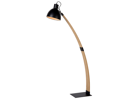 Stojací lampa Curf, černá/přírodní, E27, 143cm