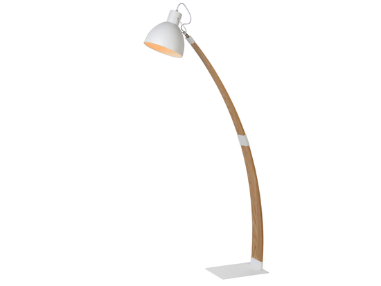 Stojací lampa Curf, bílá/přírodní, E27, 143cm