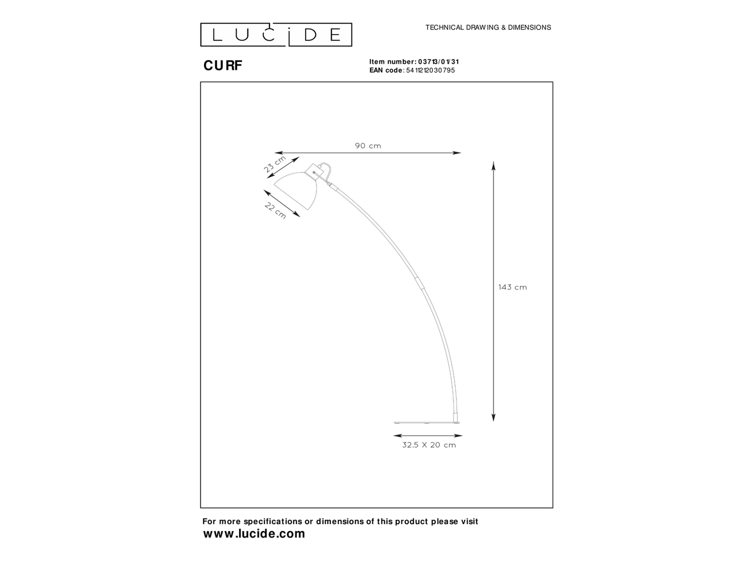 Stojací lampa Curf, bílá/přírodní, E27, 143cm