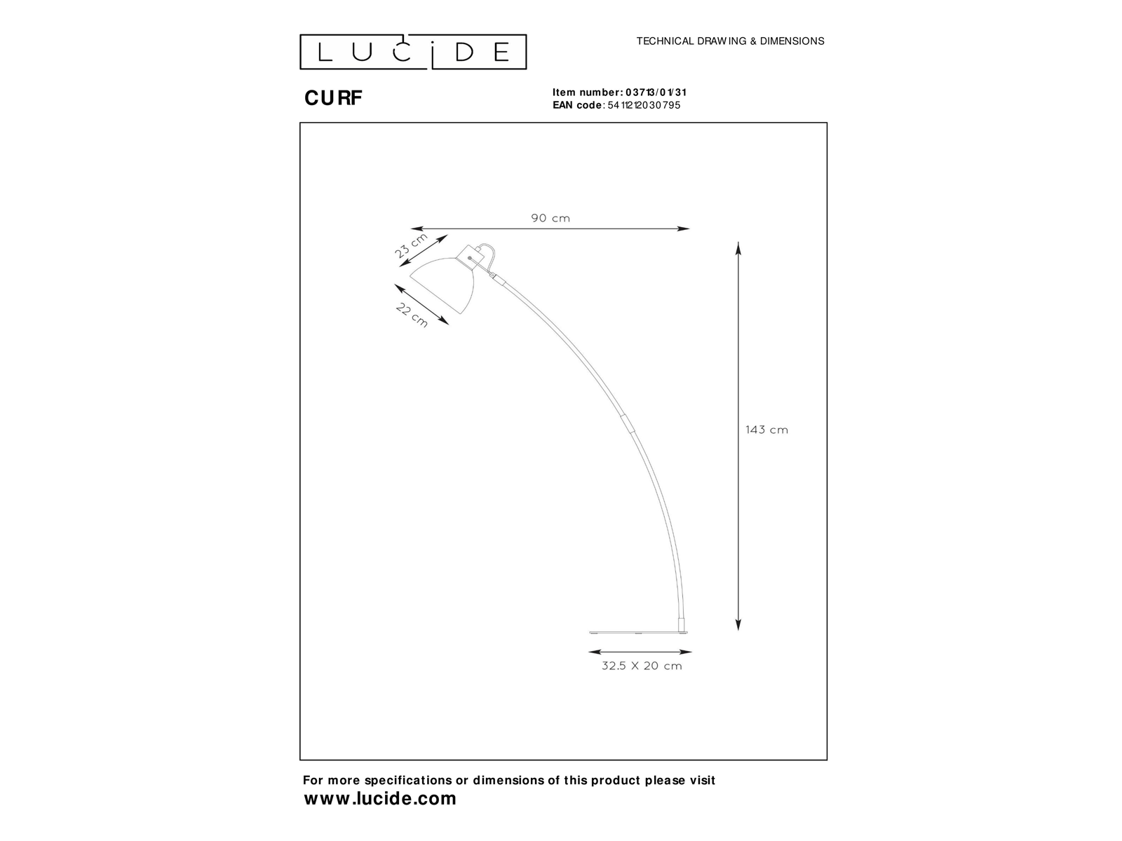 Stojací lampa Curf, bílá/přírodní, E27, 143cm