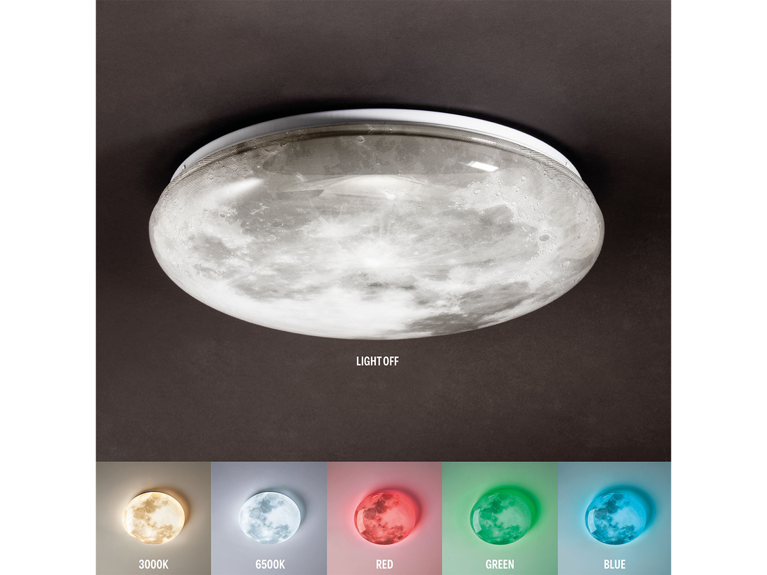 Stropní LED svítidlo Luna, 24W, 3000-6500K, RGB, ø38cm