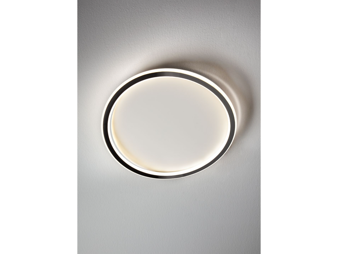 Stropní LED svítidlo Jolie s dálkovým ovládáním, matná bílá, matná černá, 51W, 3000K, 4000K, 6000K, ø40cm