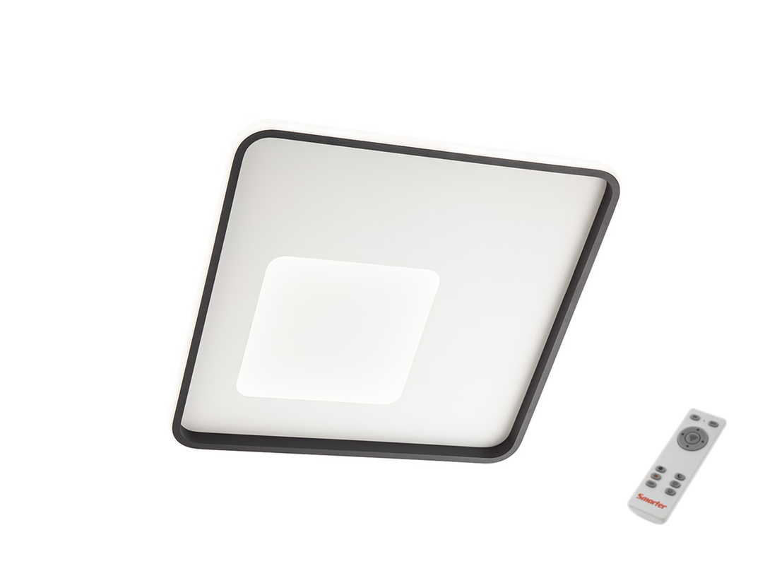 Stropní LED svítidlo Sintesi s dálkovým ovládáním, matná bílá, matná černá, 53W, 3000K-6000K, 45cm