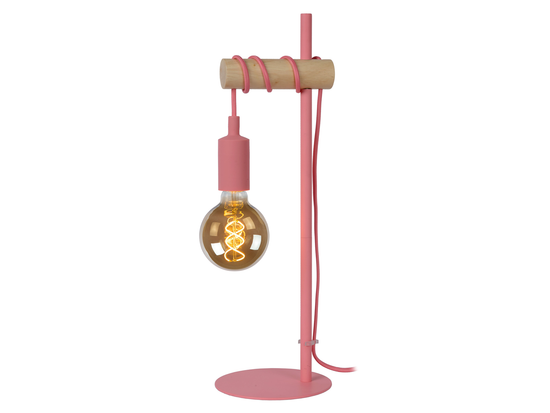 Stolní lampa Pola, růžová, E27, 50cm