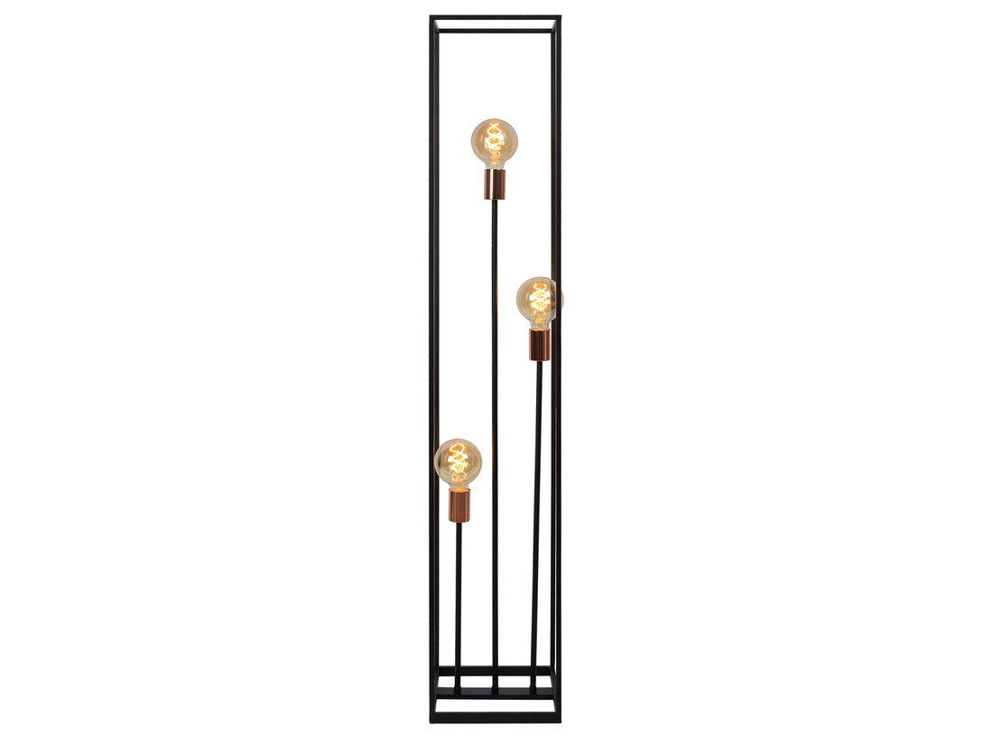 Stojací lampa Arthur, černá, 3xE27, 140cm
