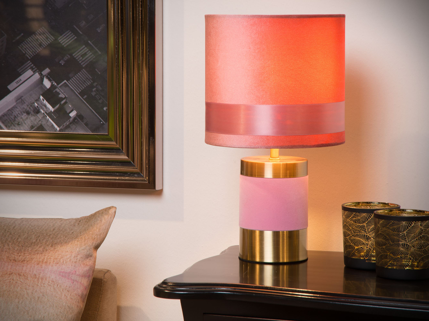 Stolní lampa Extravaganza Frizzle, růžová, E14, 32cm