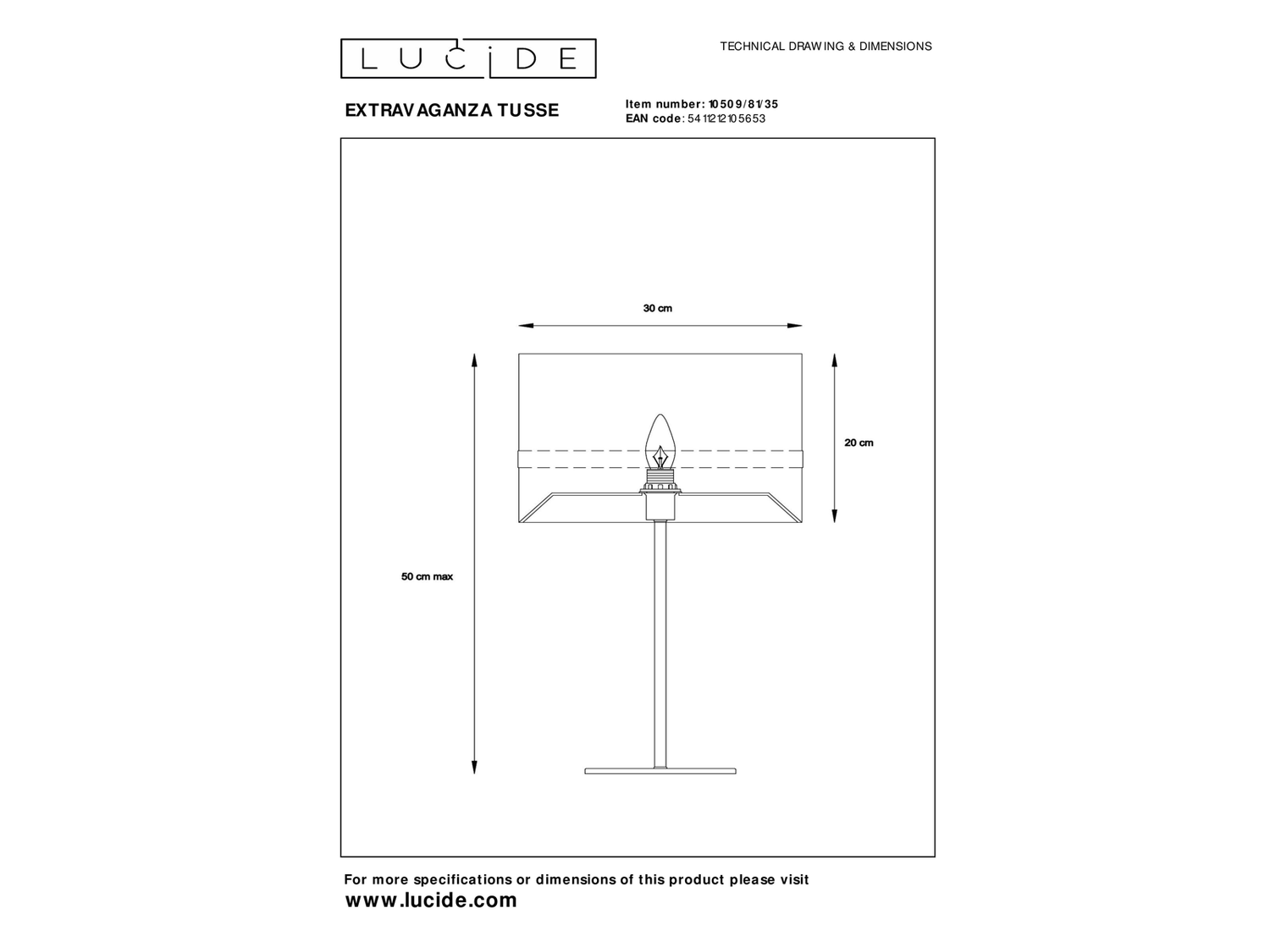 Stolní lampa Extravaganza Tusse, modrá, E14, 50cm