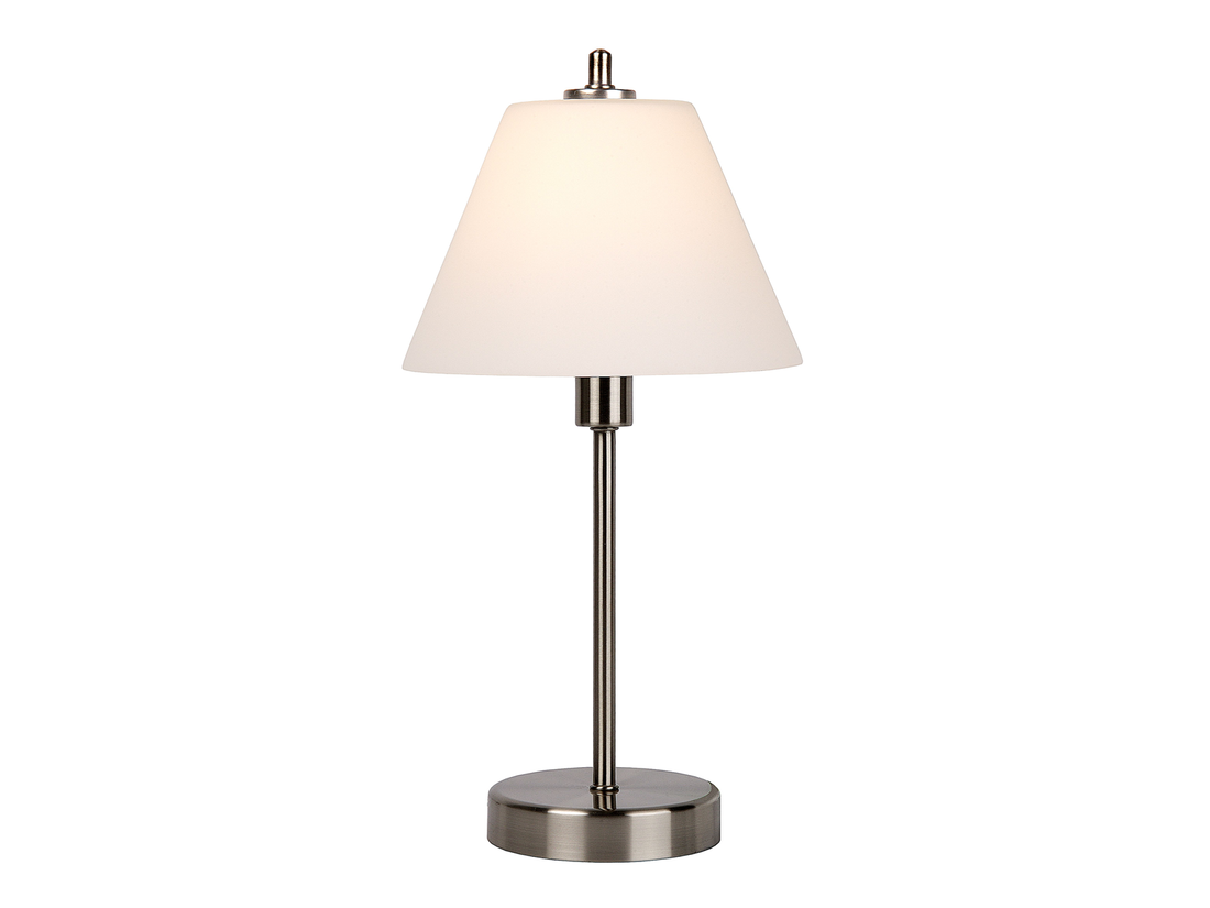 Stolní lampa Touch, saténový chrom, E14, 42cm