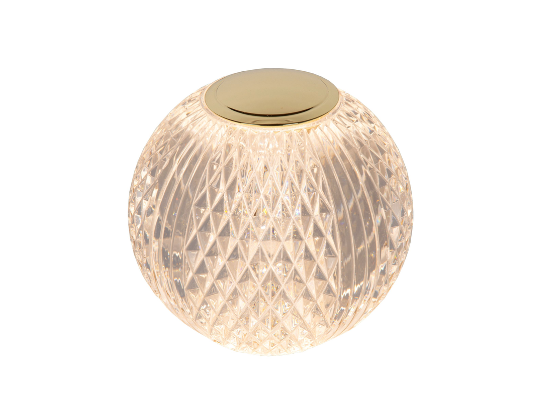 Stolní LED stmívatelná lampa Cintra, matně zlatá/mosaz, baterie, 1,5W, ø9cm