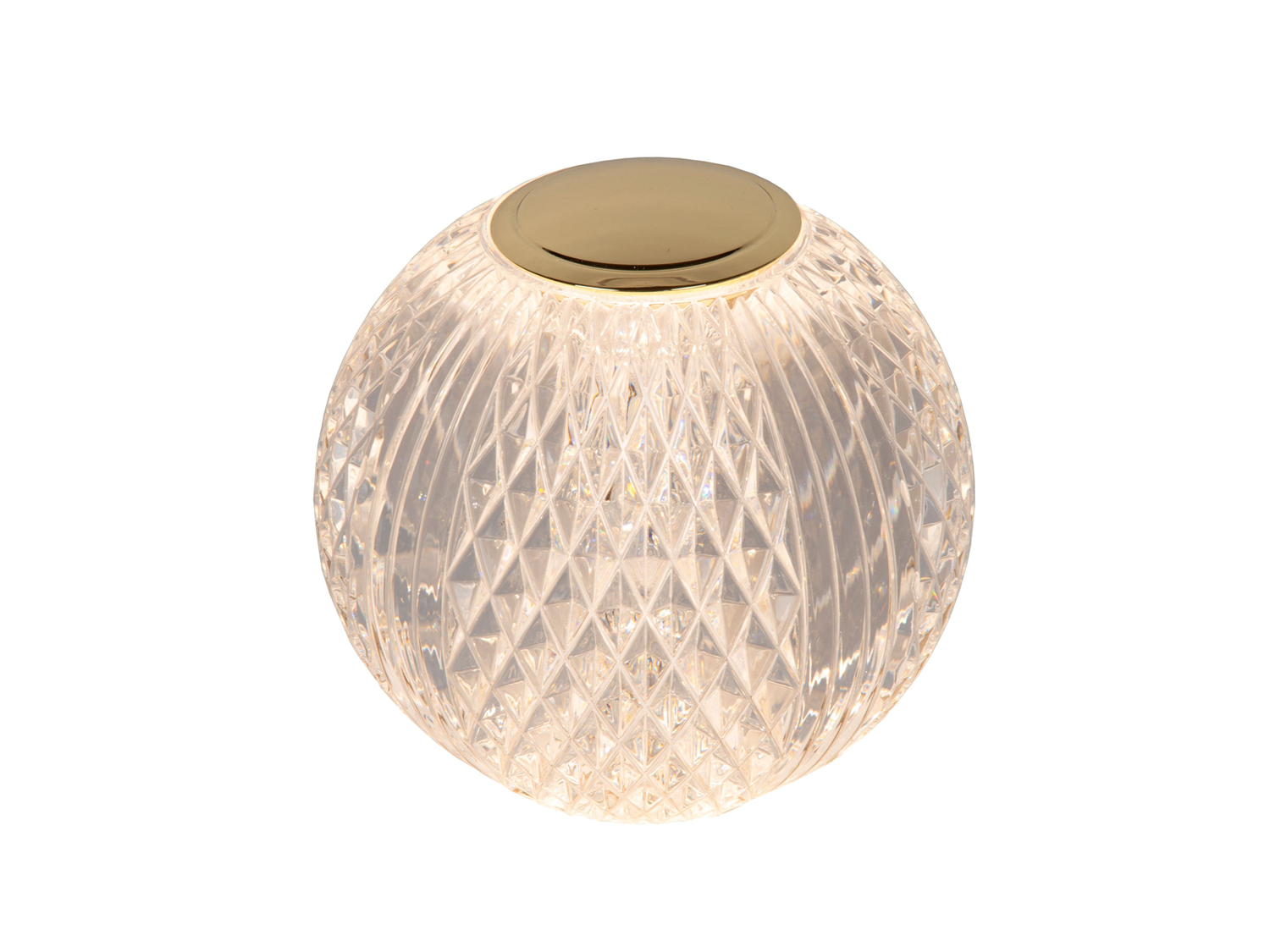 Stolní LED stmívatelná lampa Cintra, matně zlatá/mosaz, baterie, 1,5W, ø9cm