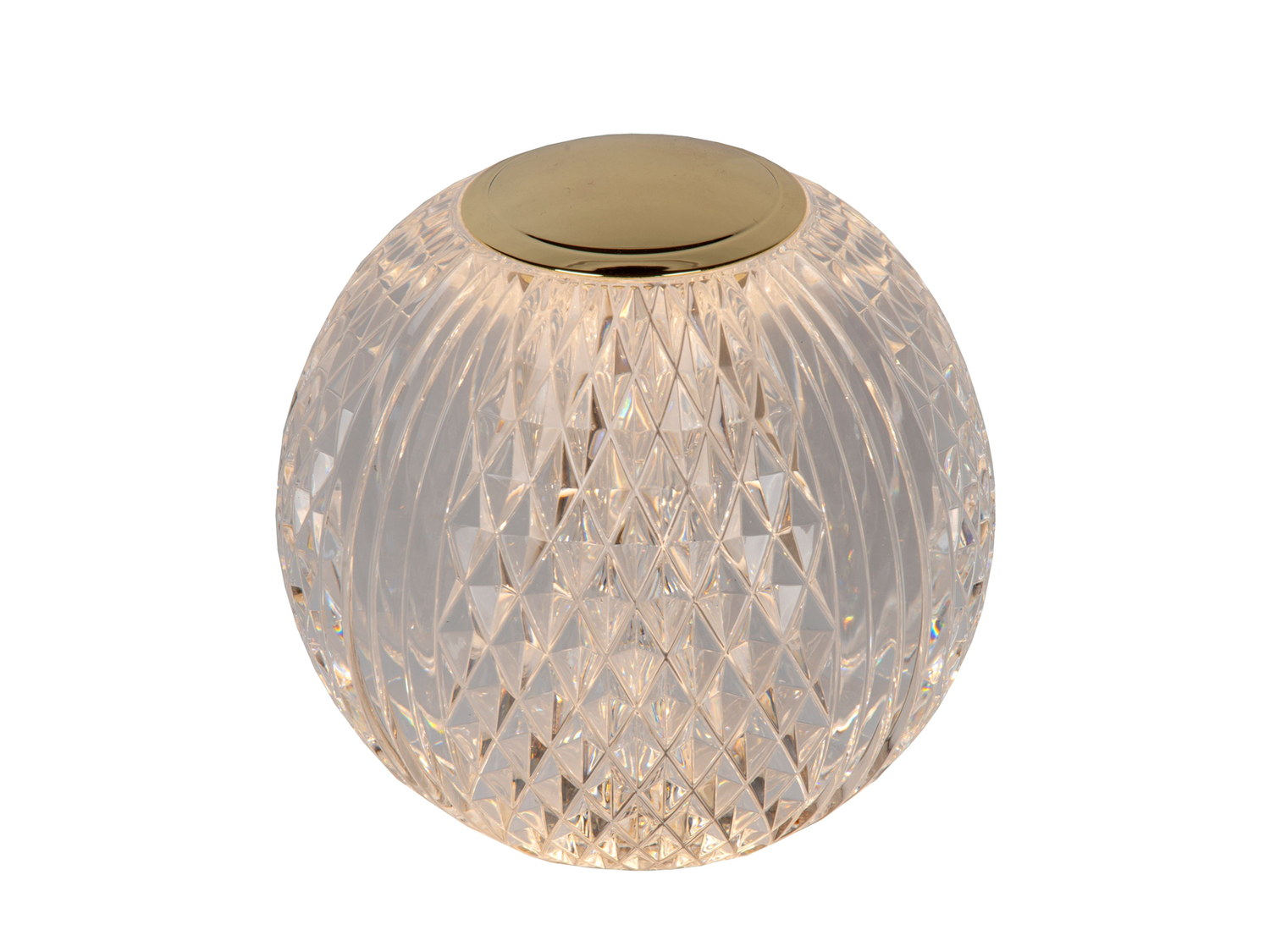 Stolní LED stmívatelná lampa Cintra, matně zlatá/mosaz, baterie, 2W, ø11cm
