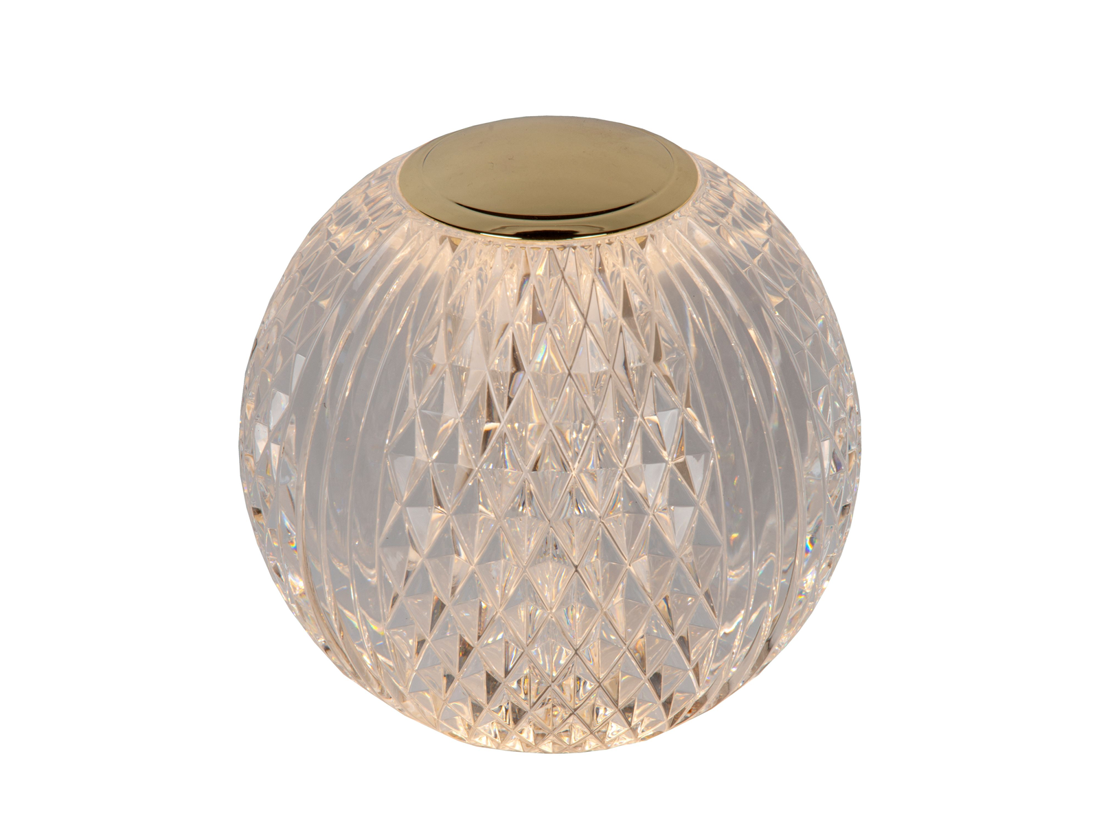 Stolní LED stmívatelná lampa Cintra, matně zlatá/mosaz, baterie, 2W, ø11cm
