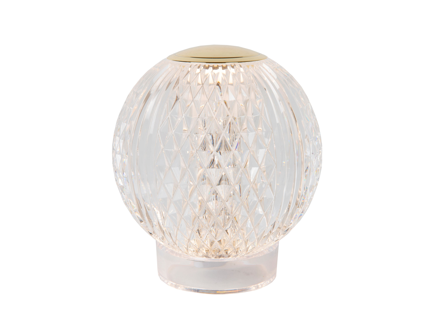 Stolní LED stmívatelná lampa Cintra, matně zlatá/mosaz, baterie, 2W, ø11cm