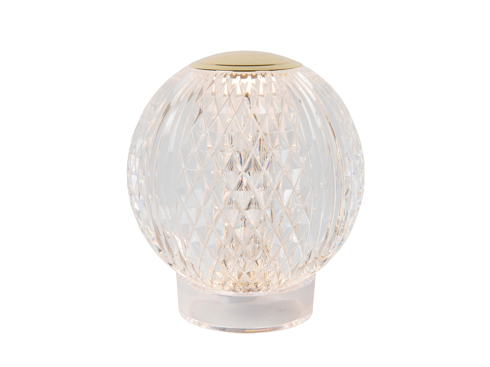 Stolní LED stmívatelná lampa Cintra, matně zlatá/mosaz, baterie, 2W, ø11cm
