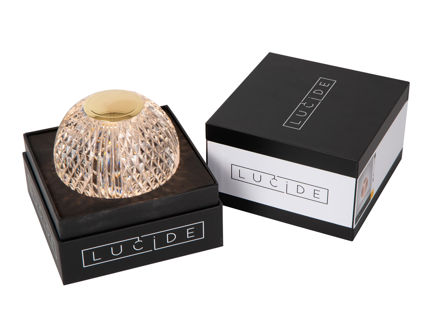 Stolní LED stmívatelná lampa Cintra, matně zlatá/mosaz, baterie, 2W, ø11cm