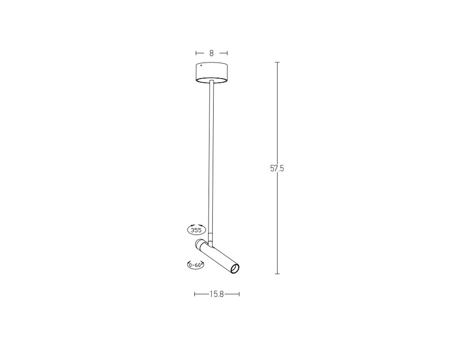 Závěsné LED svítidlo pískově bílé, 4,2W, 3000K, 57,5cm