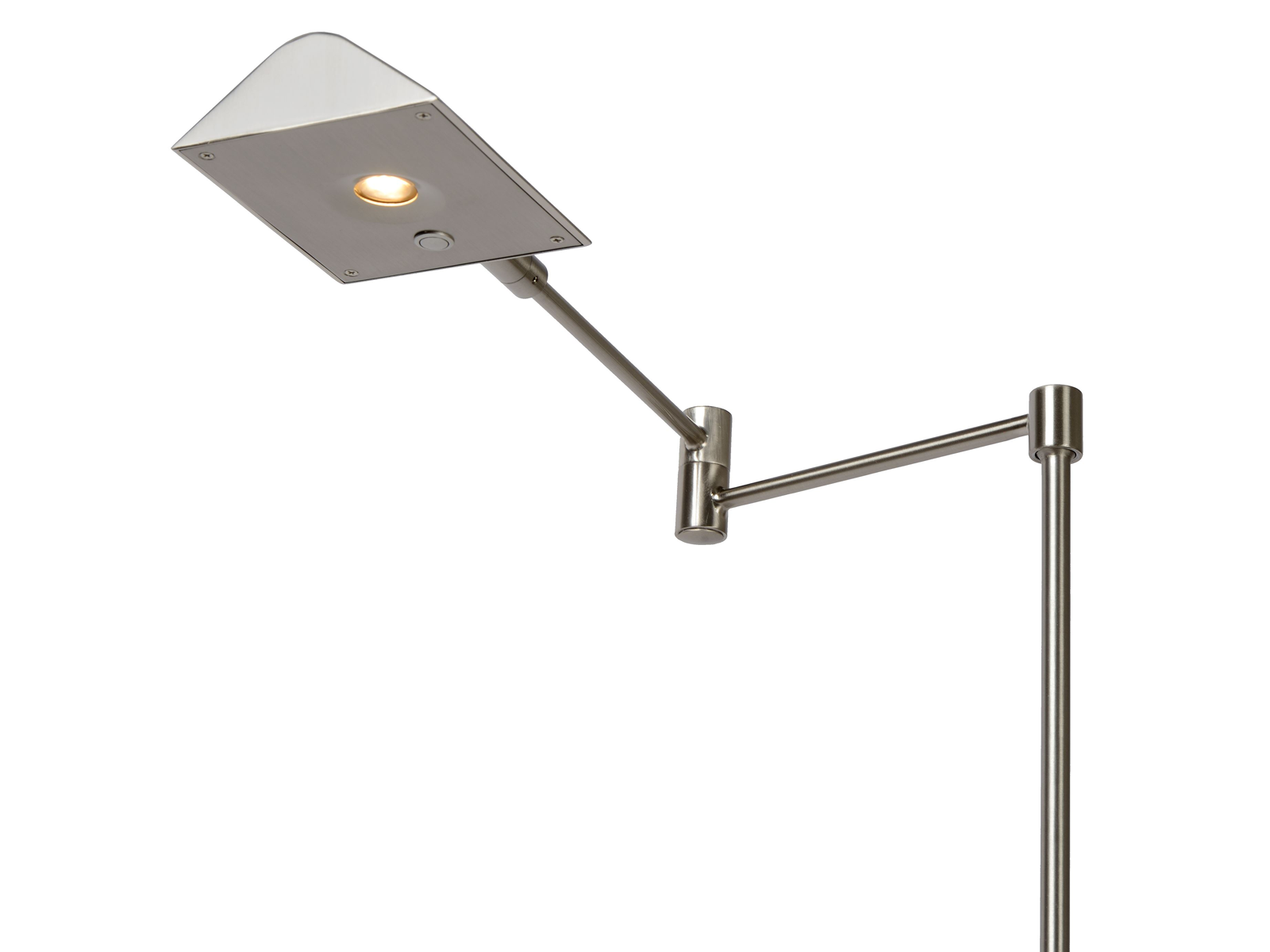 Stojací LED lampa Nuvola saténový chrom, 9W, 3000K, 126cm