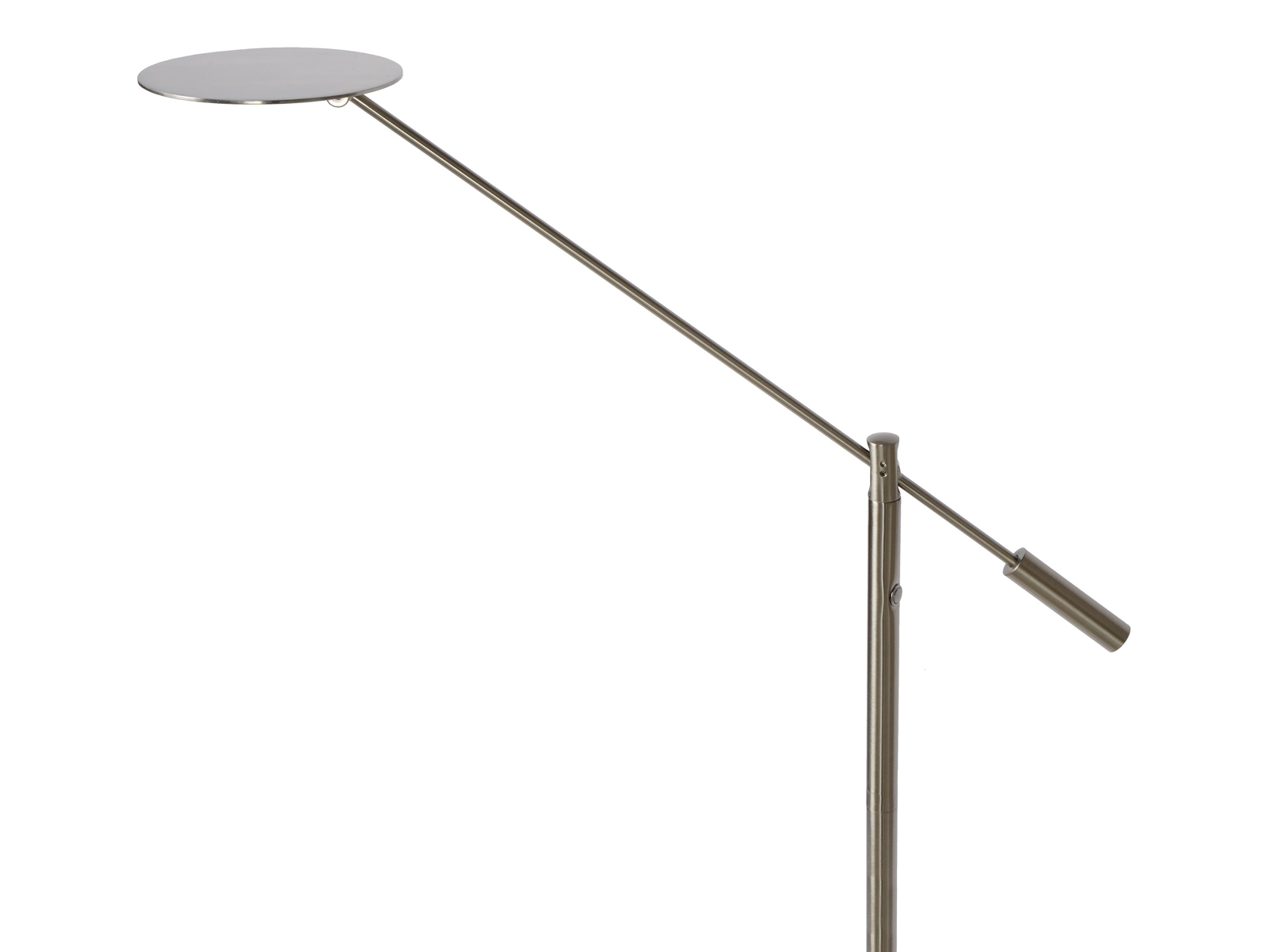 Stojací LED lampa Anselmo saténový chrom, 9W, 3000K, 140cm