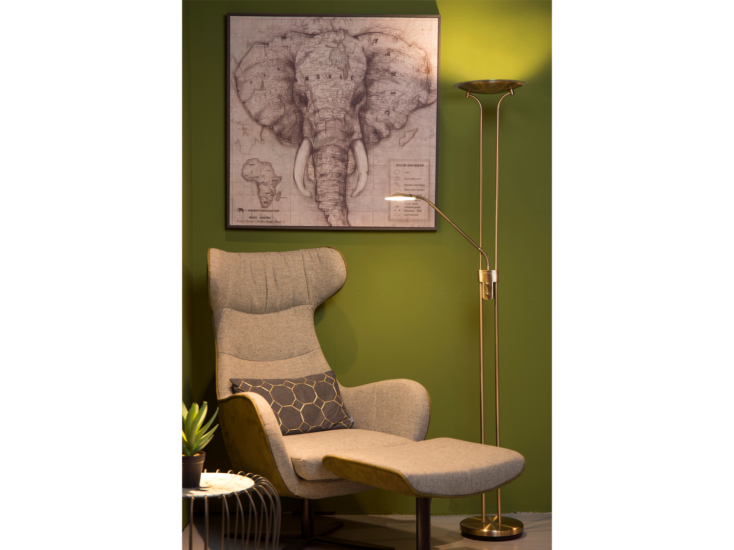 Stojací lampa Champion-LED bronz, 20W, 4W, 3000K, 180cm