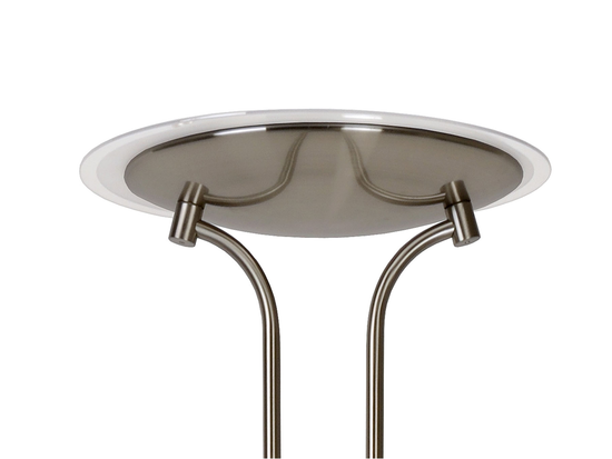 Stojací lampa Champion-LED saténový chrom, 20W, 4W, 3000K, 180cm