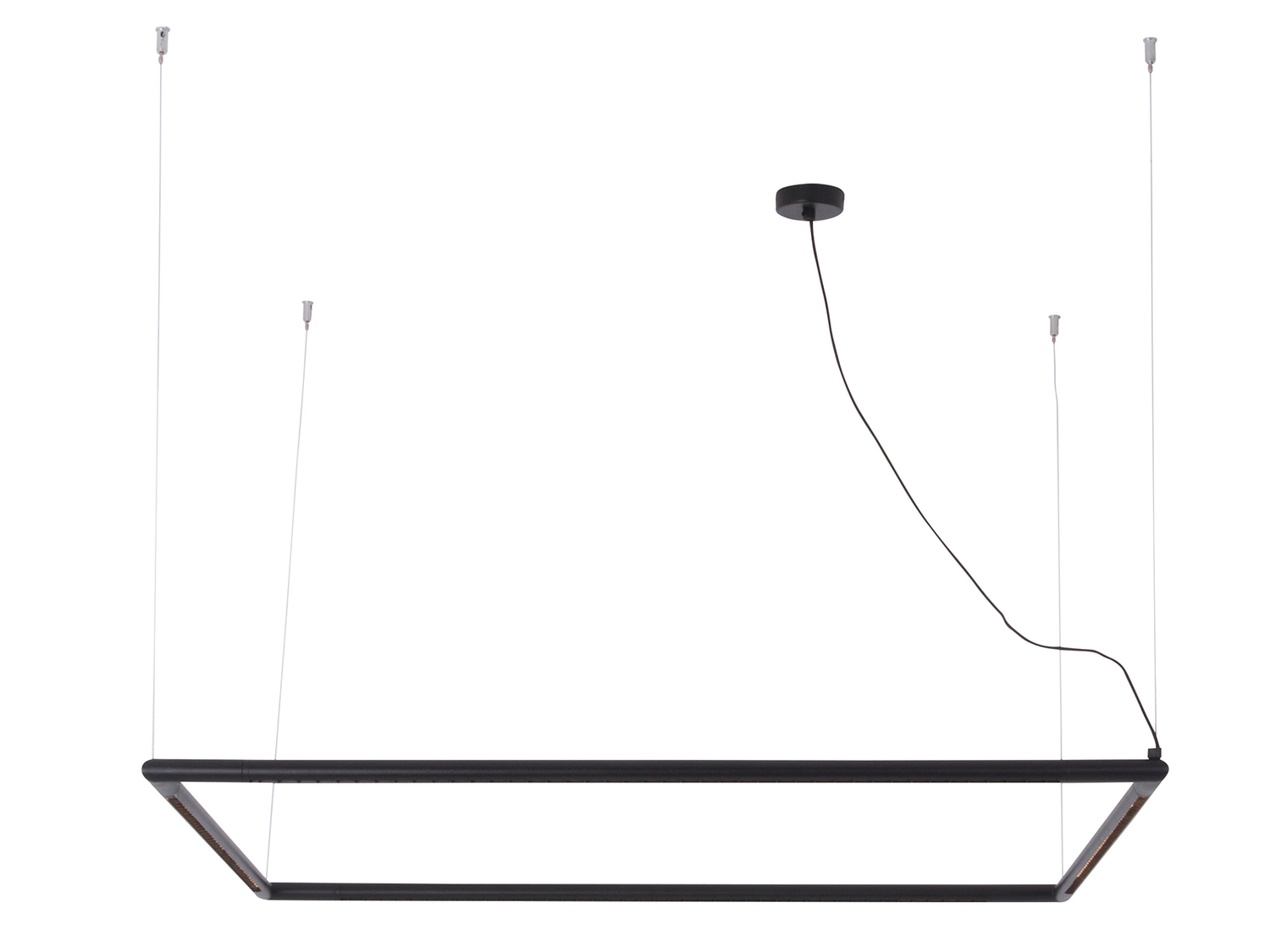 Závěsné LED svítidlo, pískově černé, 80W, 3000K, 150cm