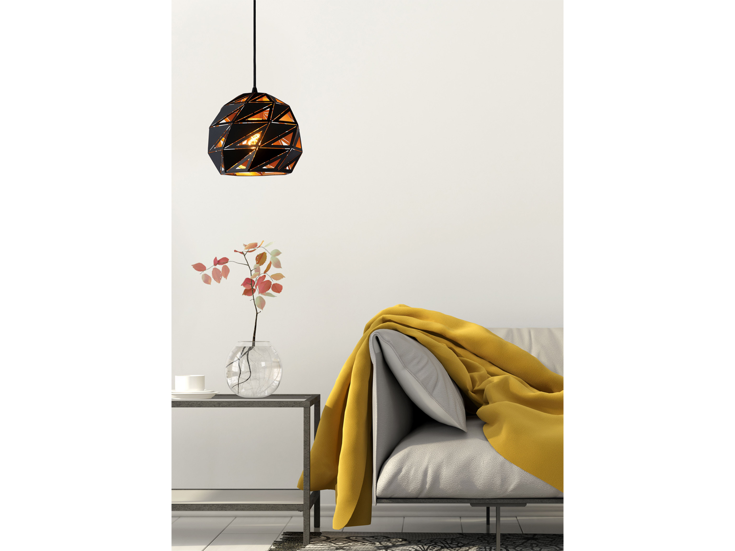 Závěsné svítidlo Malunga, černé, E27, ø25cm