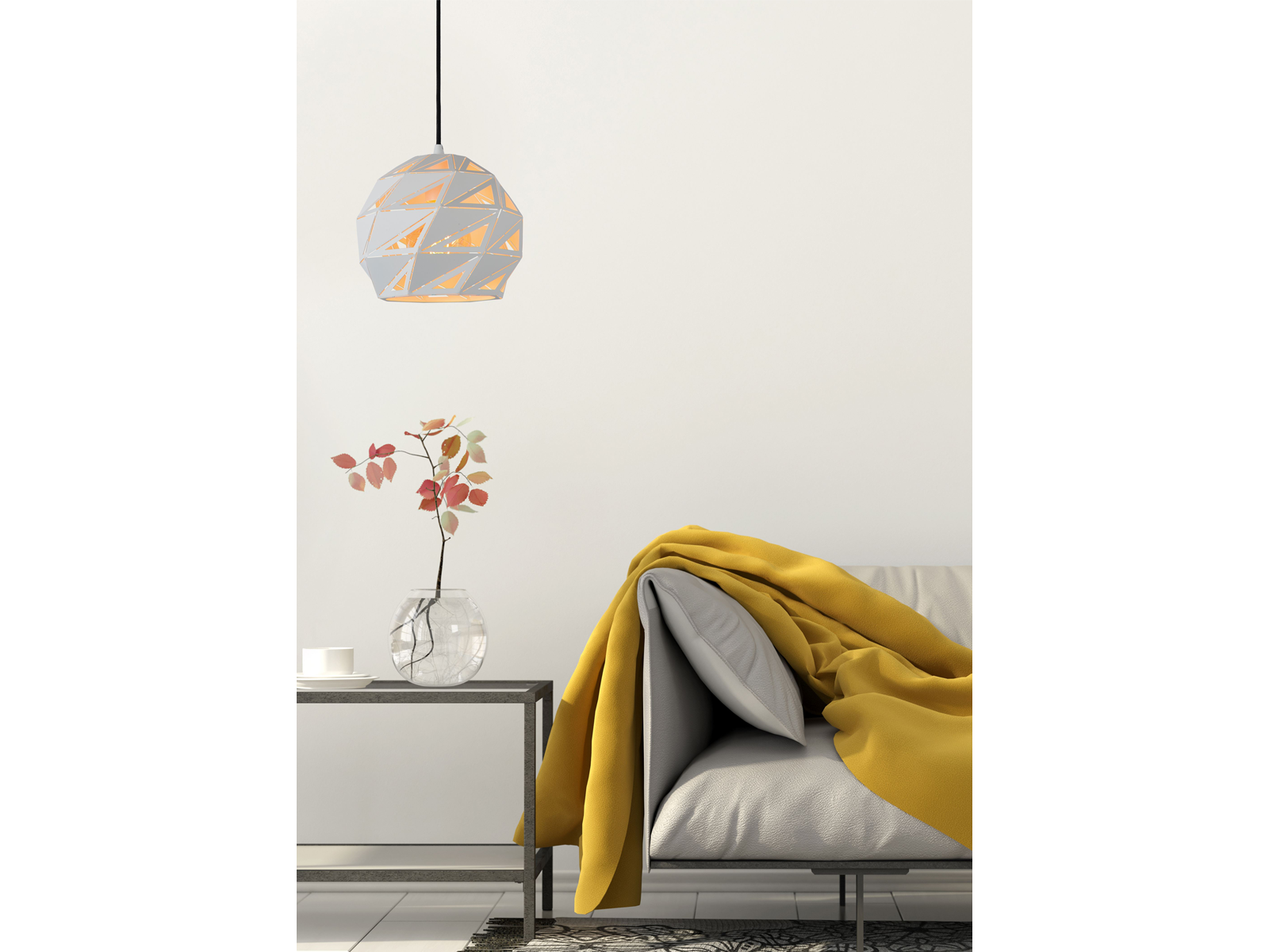 Závěsné svítidlo Malunga, bílé, E27, ø25cm