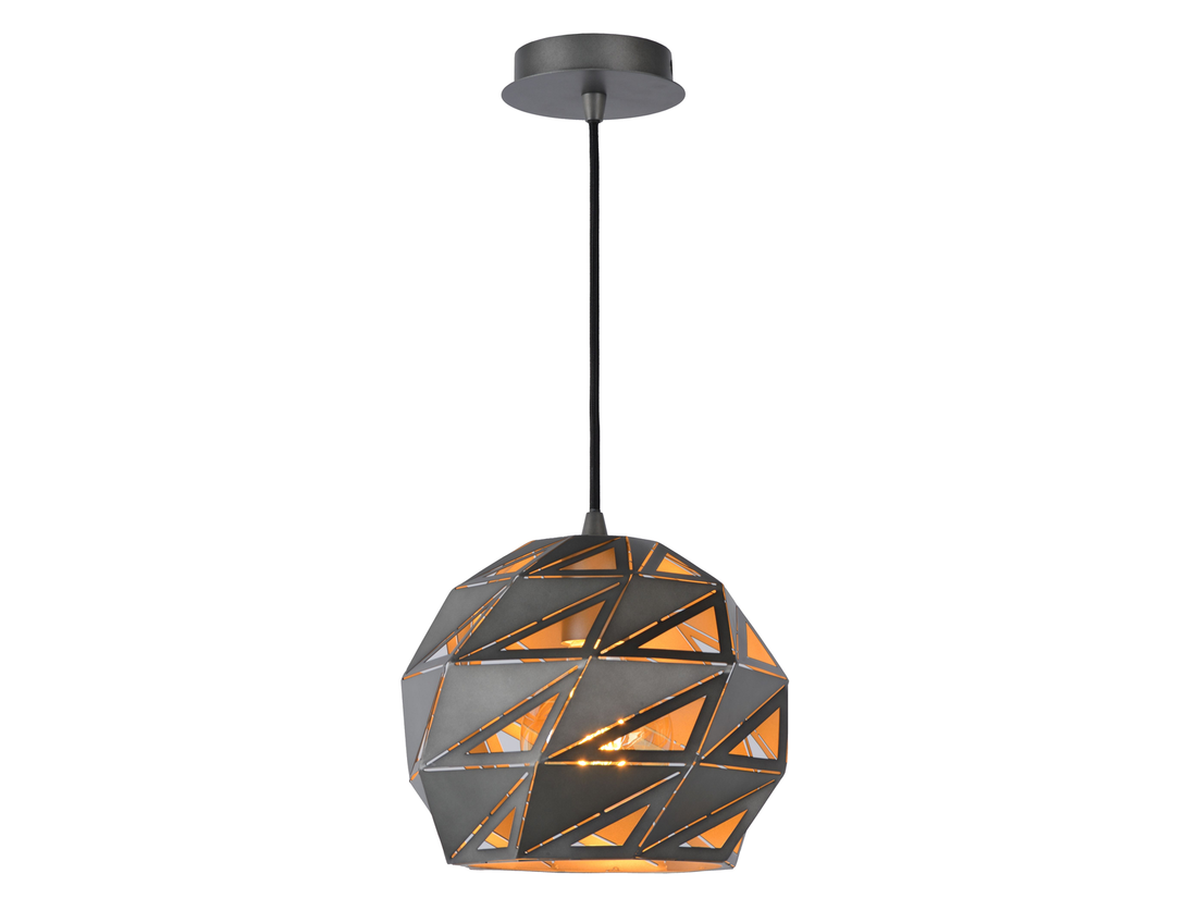 Závěsné svítidlo Malunga, šedé, E27, ø25cm