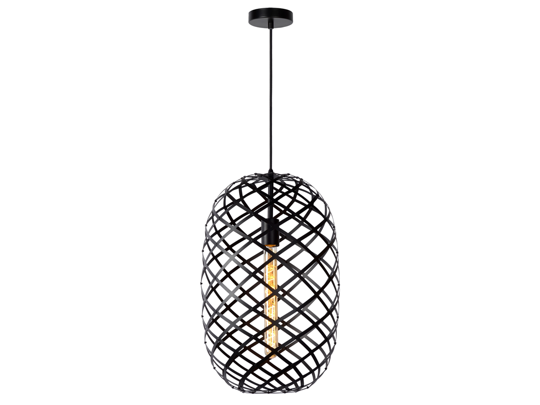 Závěsné svítidlo Wolfram černé, E27, ø32cm