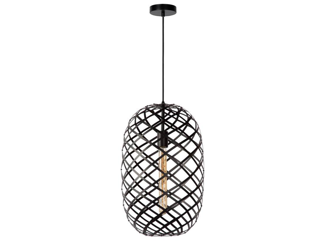 Závěsné svítidlo Wolfram černé, E27, ø32cm